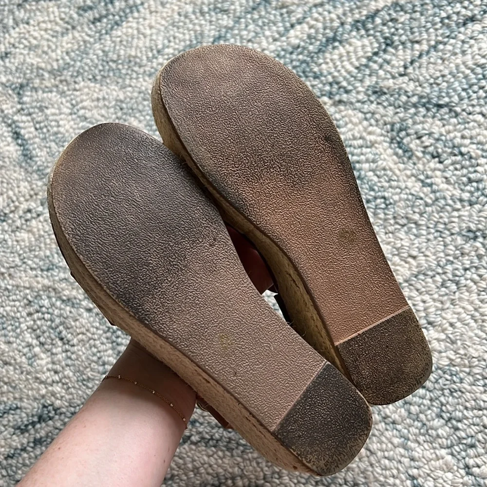 Steve Madden Tan Platform Espadrille Sandals with Ankle Strap